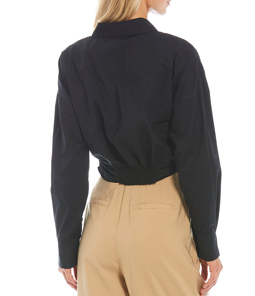 Gianni Bini Long Sleeve Point Collar Button Up Ashley Blouse