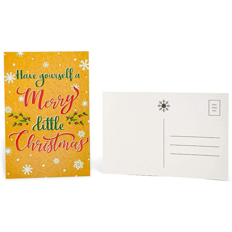 Sustainable Greetings 96-Pack Merry Christmas Holiday Postcards, 6 Holiday Designs (4 x 6 in)