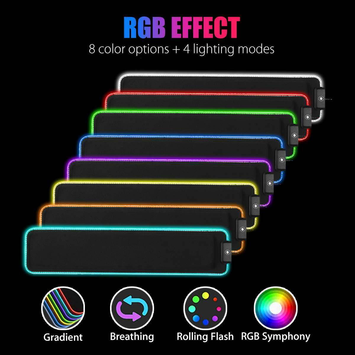Gaming RGB Keyboard Pad Wrist Rest Pad Gamer LED Lighting Antislip Mouse Cushion Mat