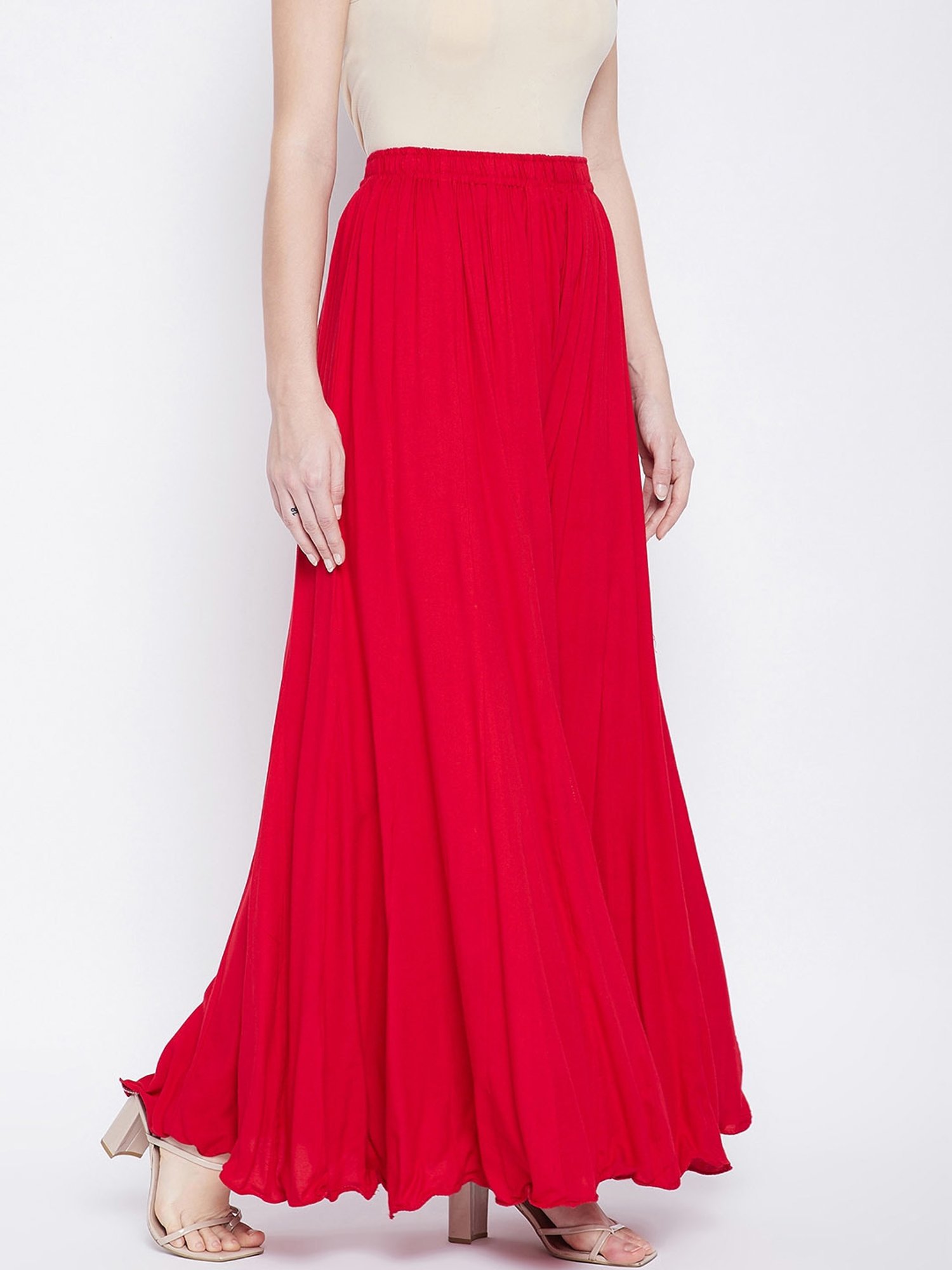 Castle Red Regular Fit Palazzos