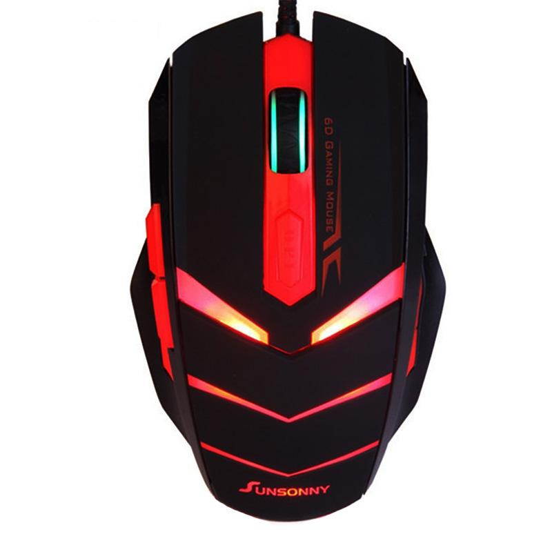 Funtech T-M50 USB Wired Gaming Mouse Professional Mice With Colorful LED For Dota LOL Photoelectric PC Desktop Notebook Mouse