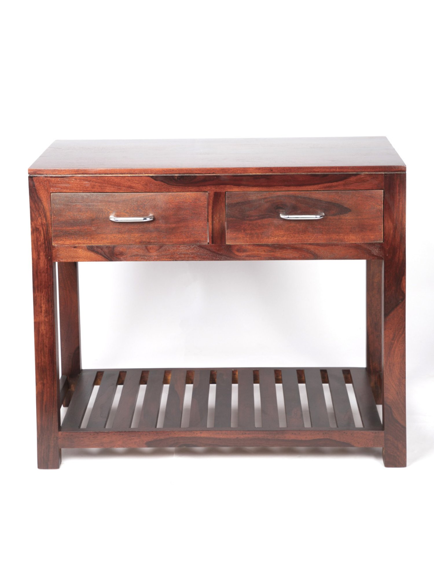 Ikiriya Allen Solid Dark Brown Wood Console Table Dark Walnut Finish