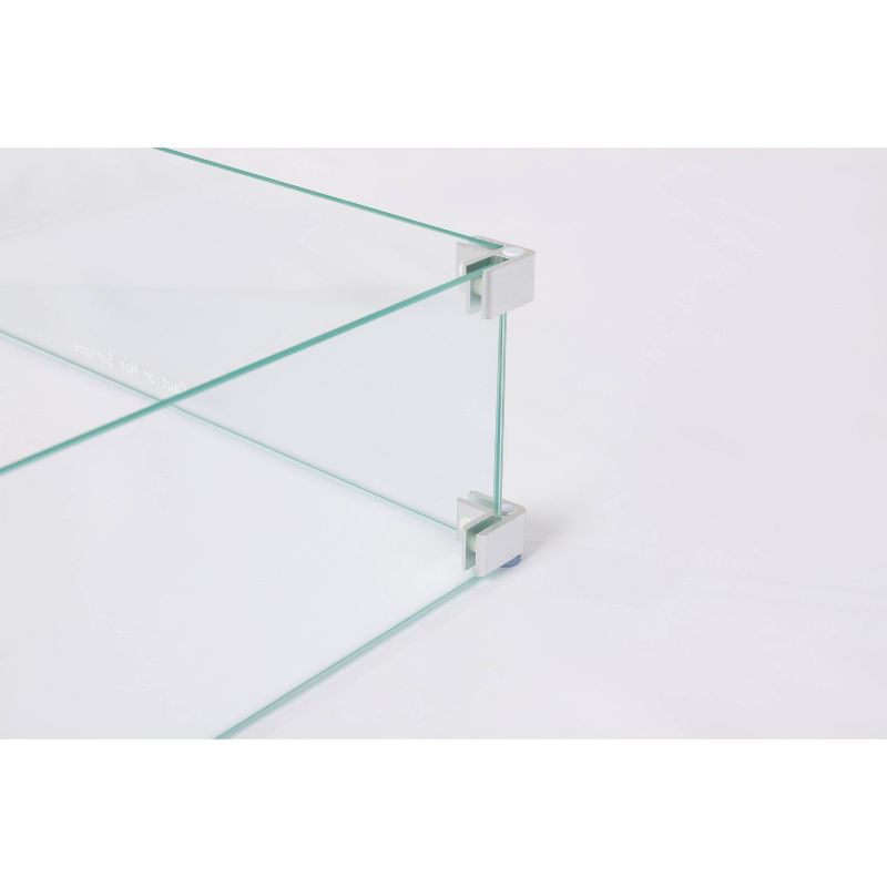 Tempered Glass Wind Guard for Rectangle LPG Fire Pit - Fire Sense