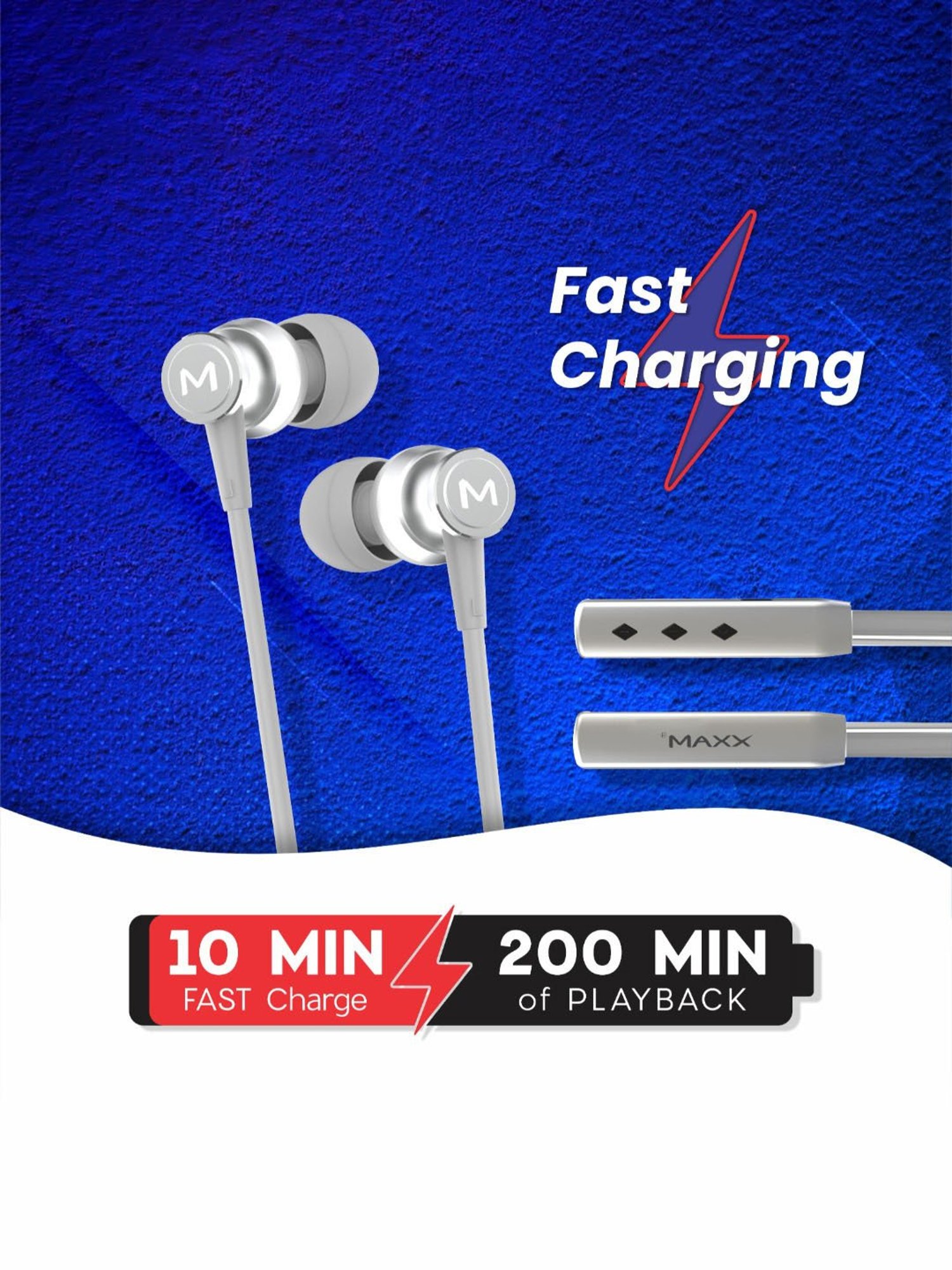 Maxx NX141 Pro In Ear Bluetooth Neckband with Upto 25 Hours Playtime & Fast Charging (Silver)