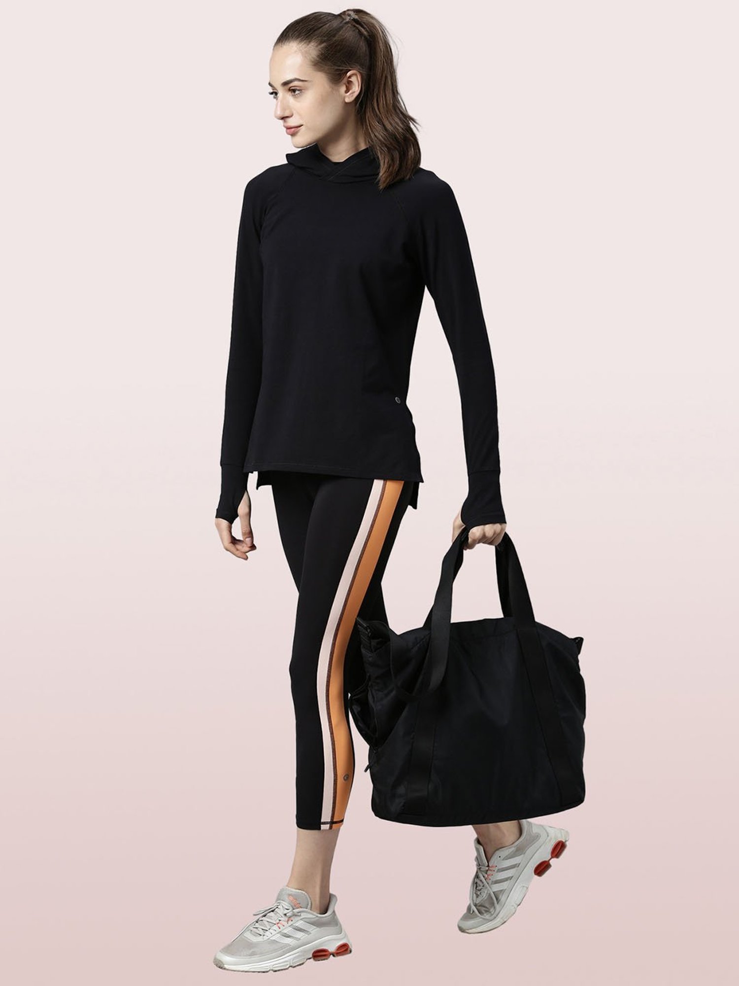 Enamor Jet Black Cotton Hoodie