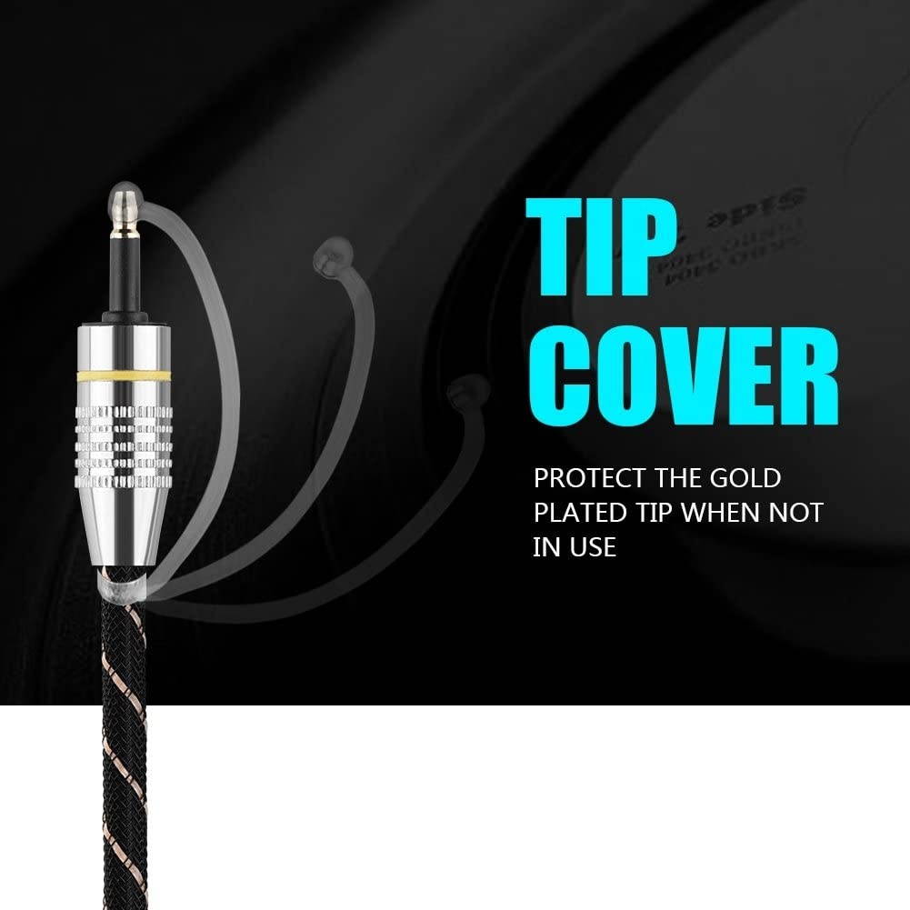 Zerone Toslink Digital Optical Audio Cable Home Theater Fiber Optic Toslink to Mini Plug 3.5mm Cable Optical Plug Wire Cord with Metal Connectors & Strain-Relief PVC Jacket(1M)