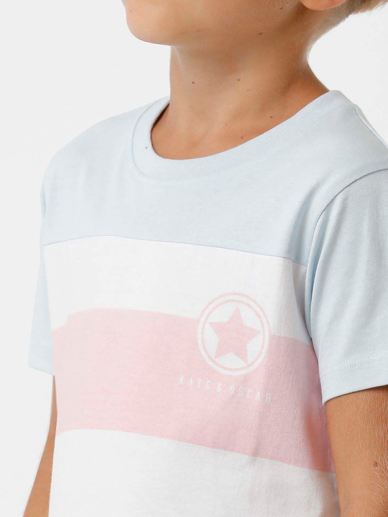 Kate & Oscar Kids Blue Cotton Printed T-Shirt