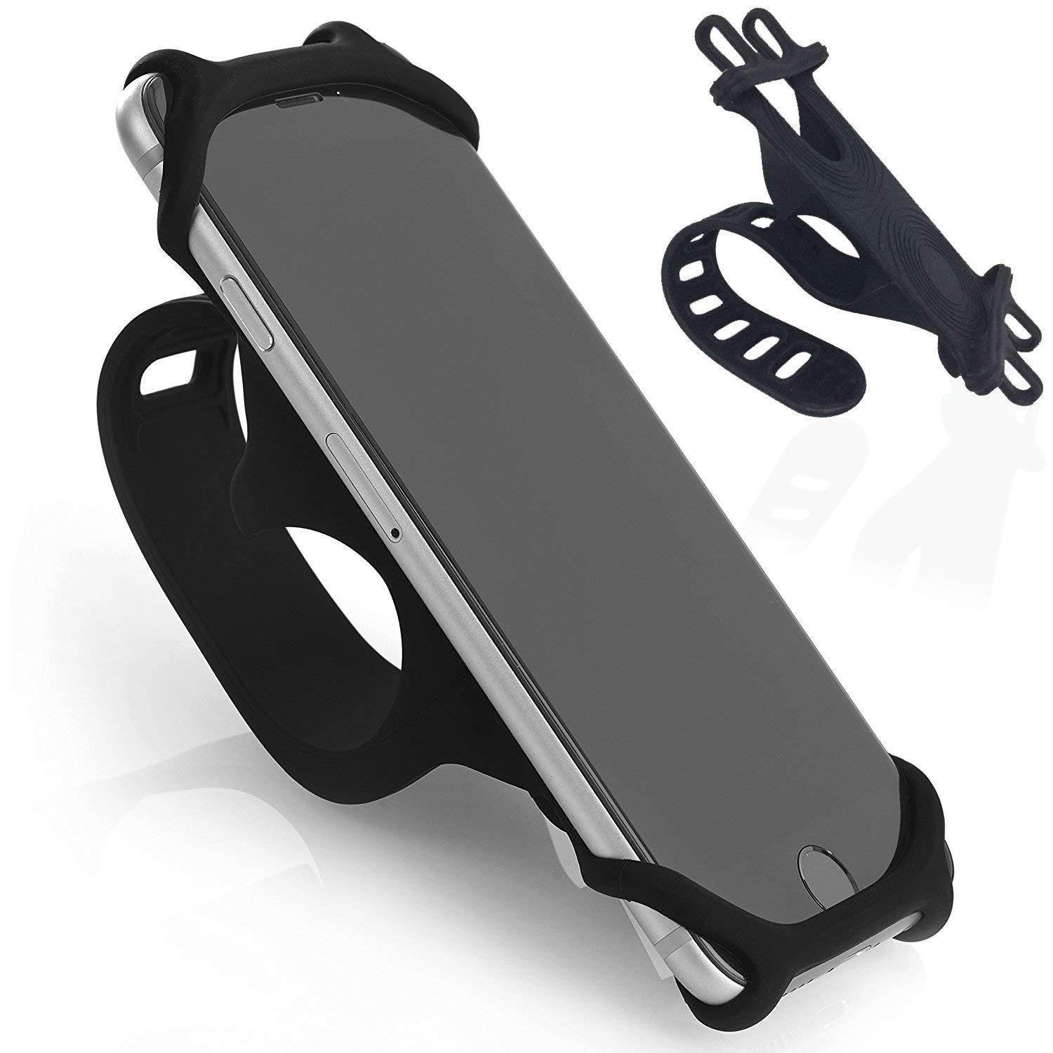 Bike Cell Phone Holder Mount Bicycle Motorcycle Golf Cart ATV MTB Handlebar for Motorola Moto G5 Plus, Moto G4, Moto Z2 Force, Z2 Play, Moto E4, E5, Moto G6, G6 Play, G6 Plus, Droid Turbo 2 (Black)