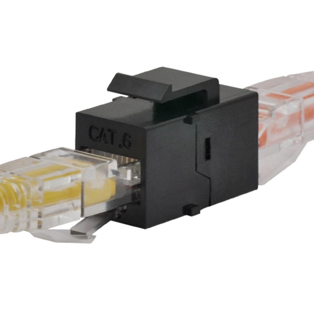 UTP CAT6 Keystone Coupler RJ45 Female to Female UTP CAT6 Keystone inline Coupler Black