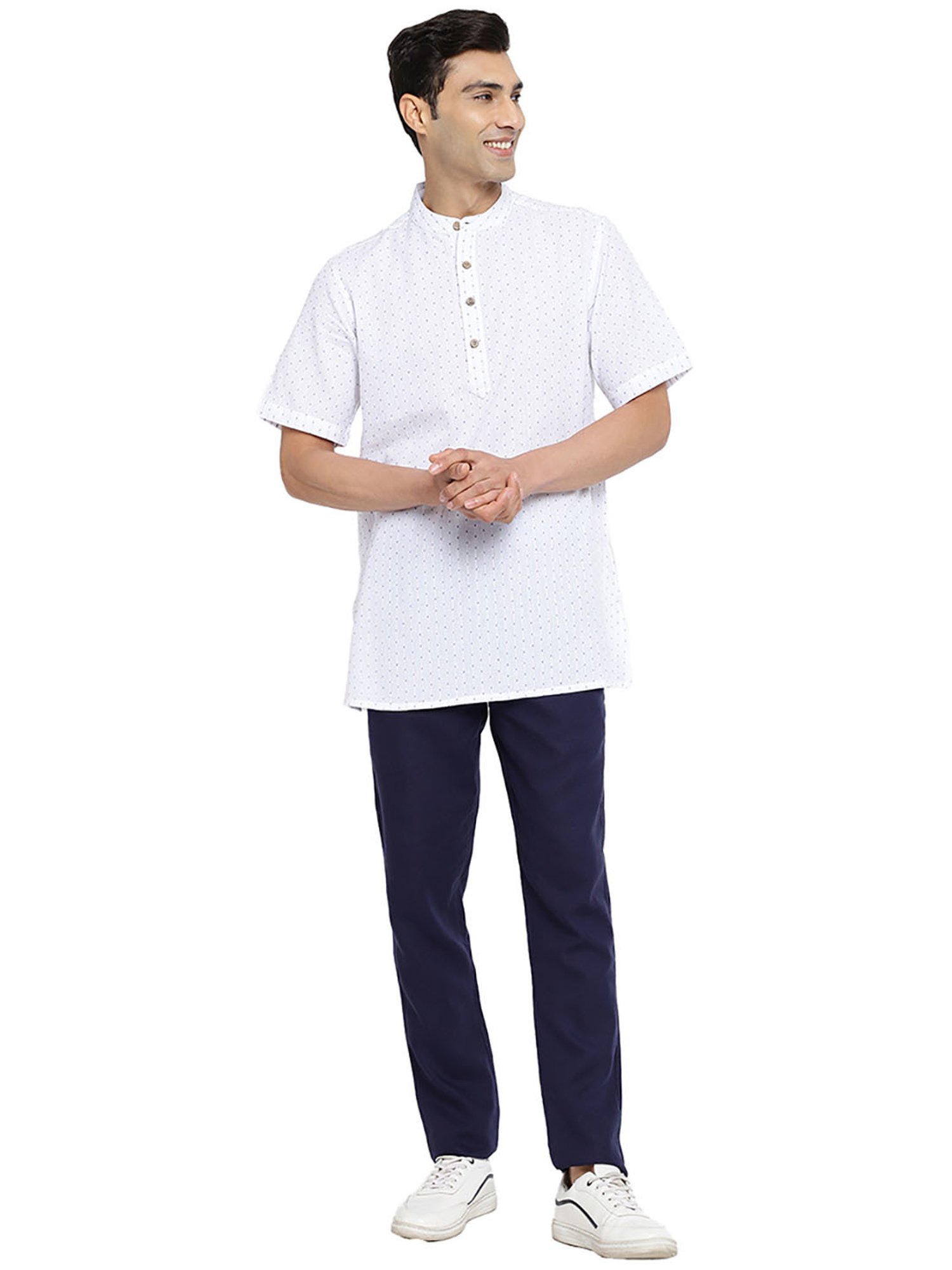 Manthan Red Full Sleeves Solid Kurta