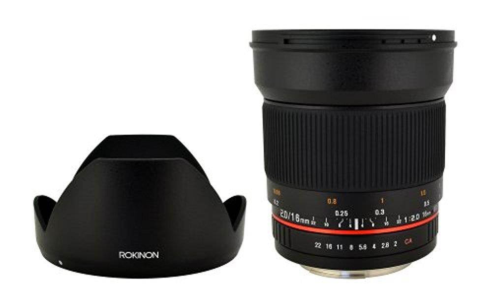 Rokinon 16mm F/2.0 ED AS UMC CS Lens for Sony E (NEX) Mount Cameras #16M-E