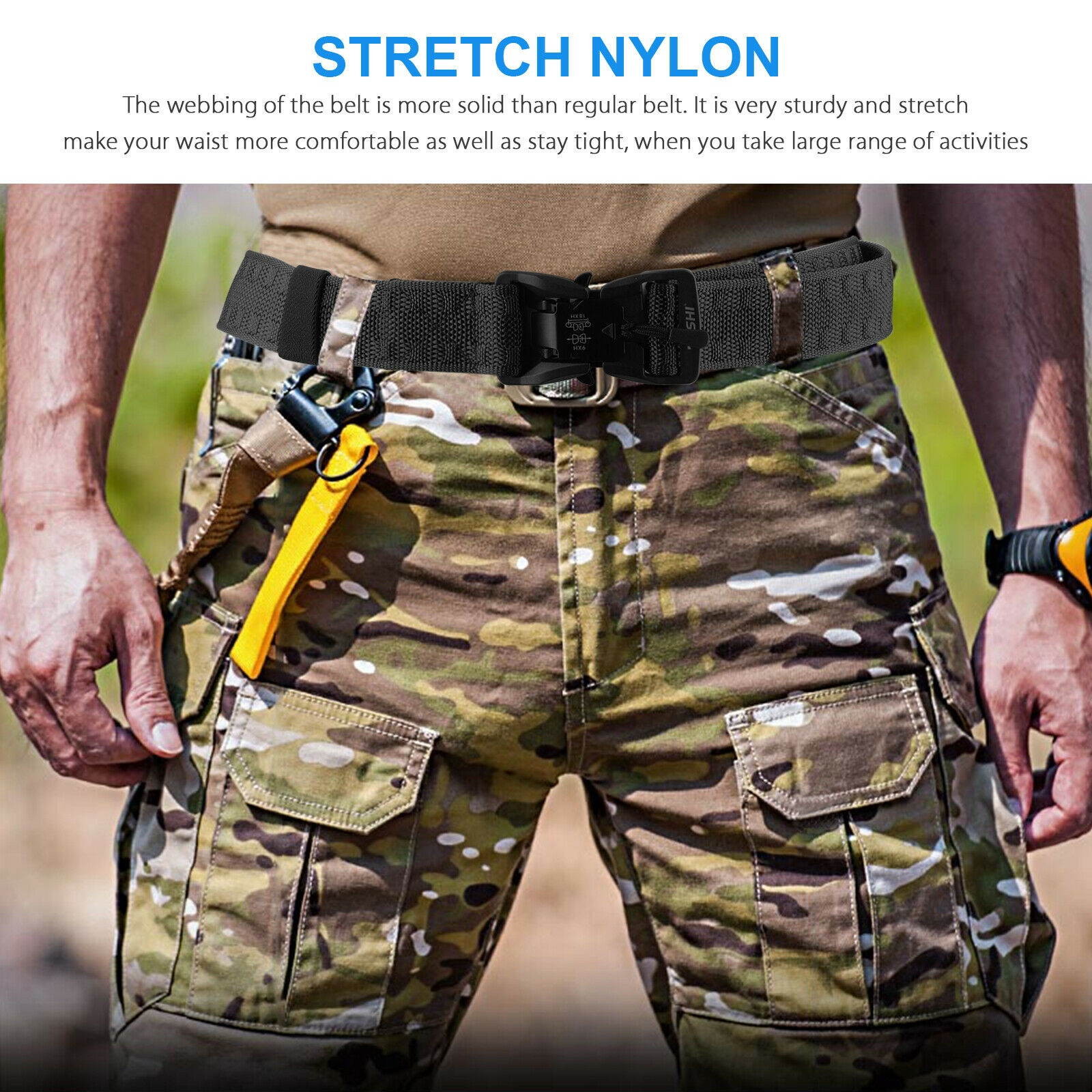 Men's Heavy Duty Tactical Military Belt Fashion with Quick-Release Metal Buckle