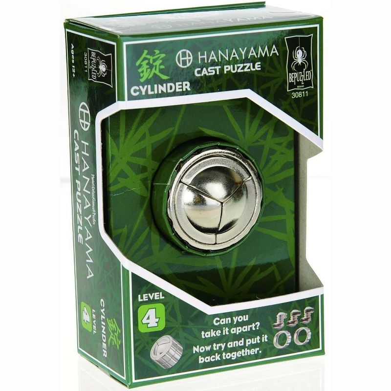University Games Hanayama Level 4 Cast Metal Brain Teaser Puzzle - Cylinder