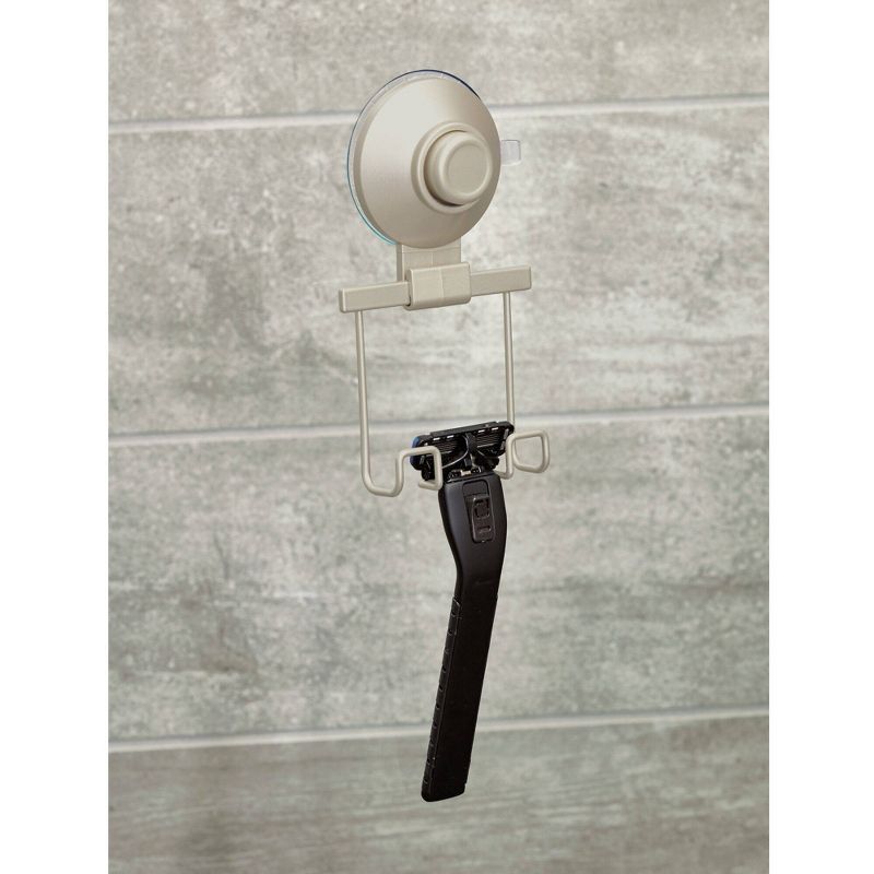 Everett Push Lock Suction Razor Holder Silver - iDESIGN