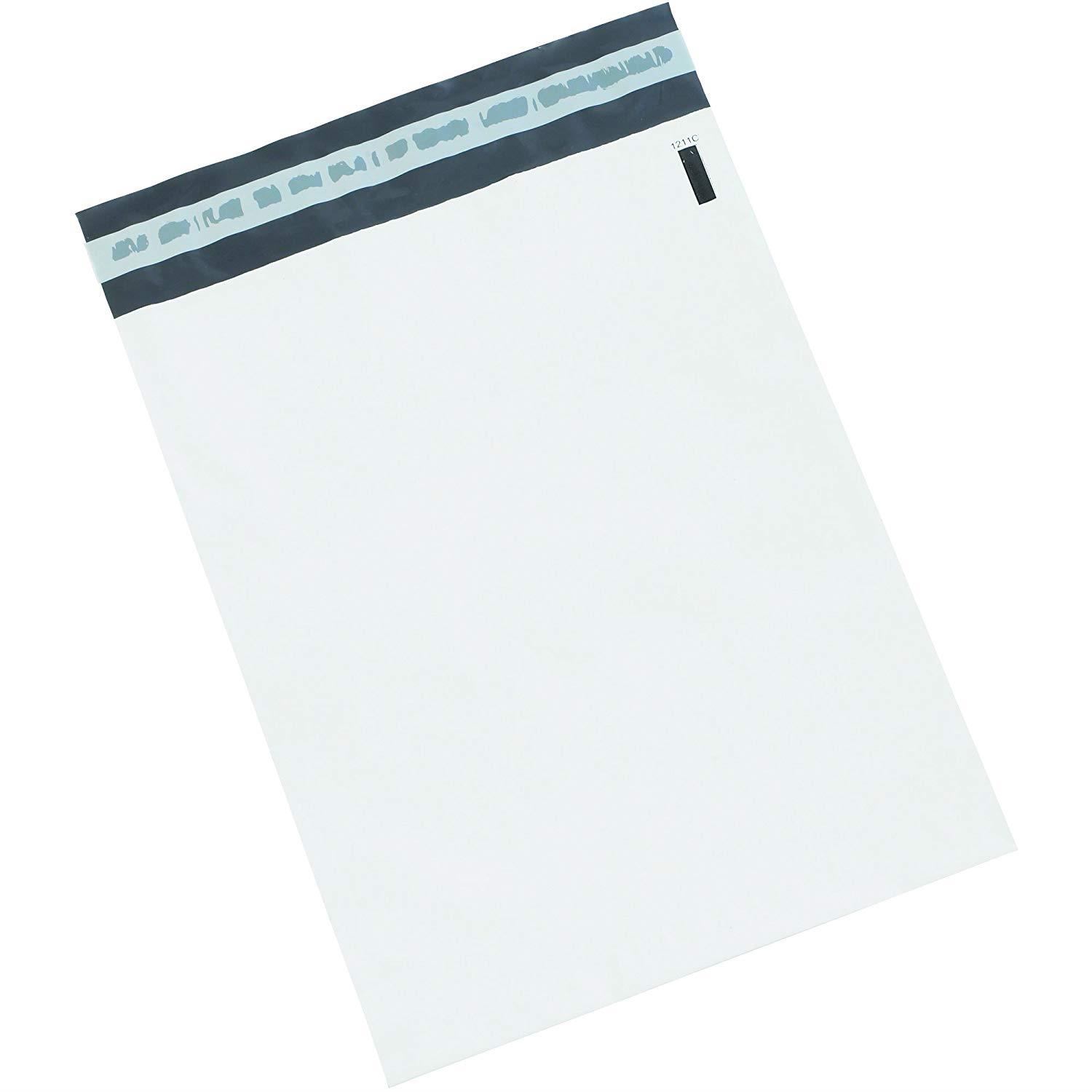 BOX USA BB879100PK Poly Mailers, 14" x 17", White (Pack of 100)