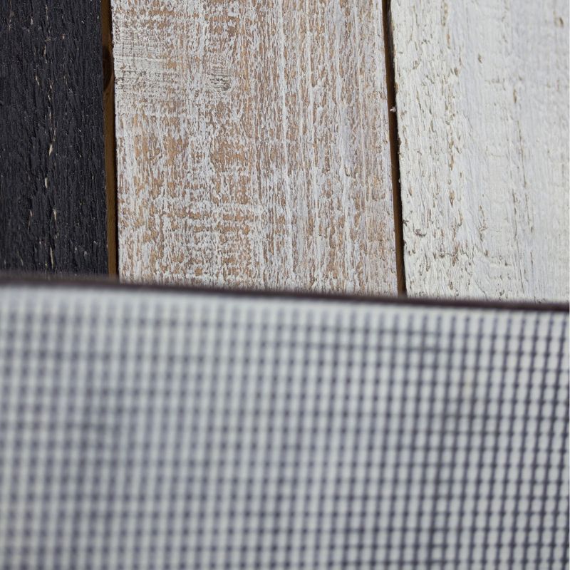 28" x 11.8" x 5.5" Double Pocket Galvanized Metal and Wood Wall Rack and Organizer - American Art Decor