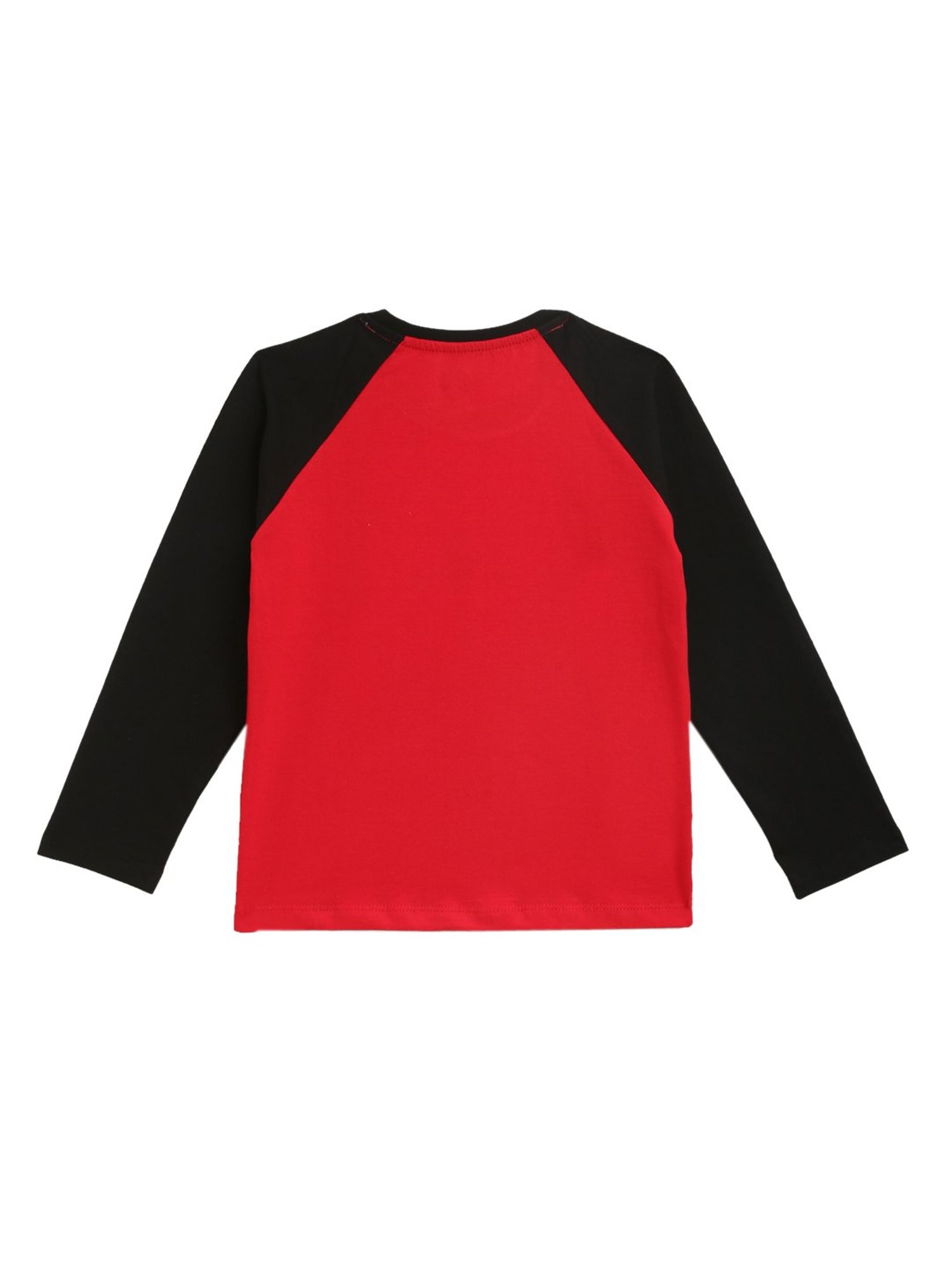 Kids Craft Red & Black Printed T-Shirt with Pyjamas