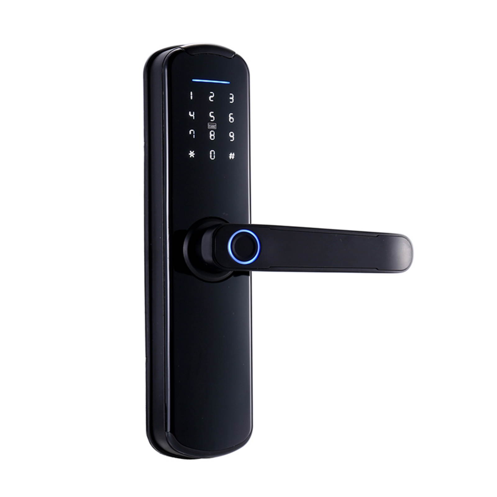 WAFU Tuya Fingerprint Lock Indoor Electronic Lock Smart Fingerprint Password Card Mechanical Key Touchscreen Keypad Door Lock for Home Hotel Office Door