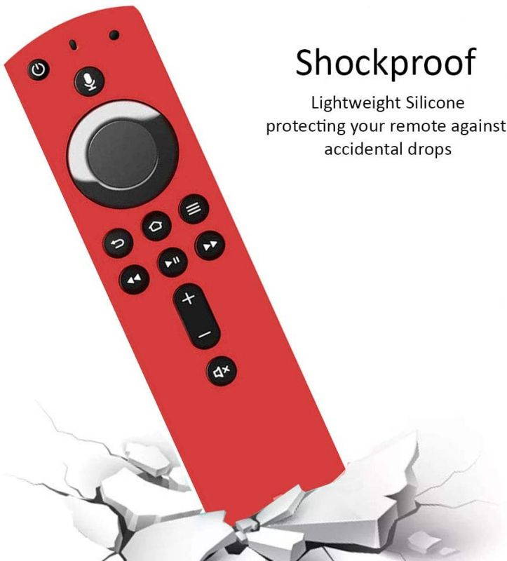 Shockproof Protective Silicone Case/Covers Compatible with All-New Alexa Voice Remote for Fire TV Stick 4K, Fire TV Stick (2nd Gen), Fire TV (3rd Gen) - Red