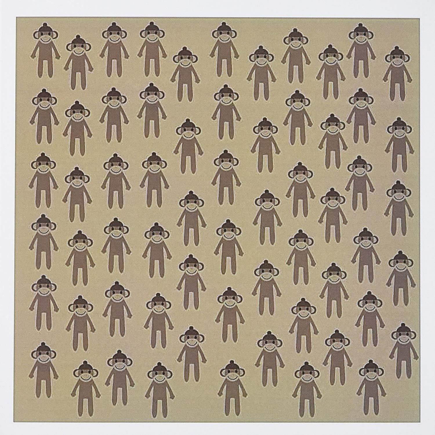 3dRose Set of 12 Greeting Cards, Brown Sock Monkeys Cute Animals Art (gc_178976_2)