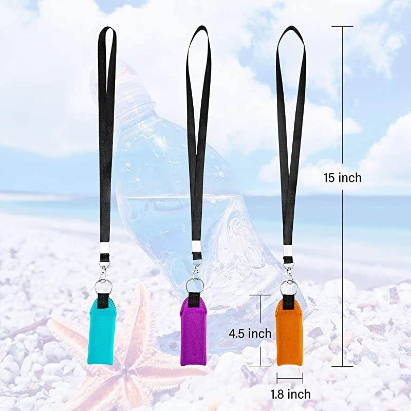 Neoprene Boat Keychain 3 Pack Key Chain and Lanyard Floatable Foam Key Fob for Water Sports Turquoise Purple Orange Black