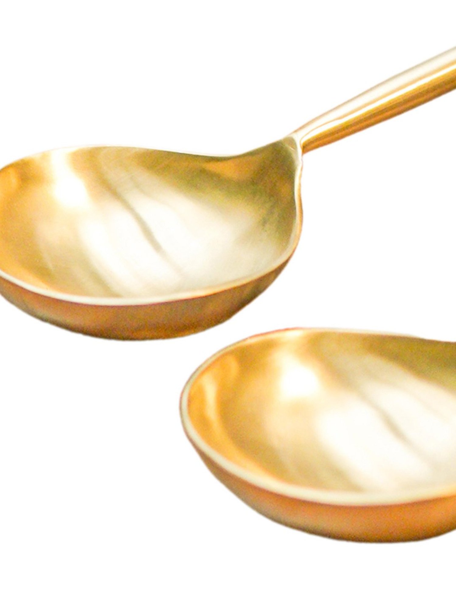 Ambi Pair Of Exquisite Brass Serving Laddle Spoon Set