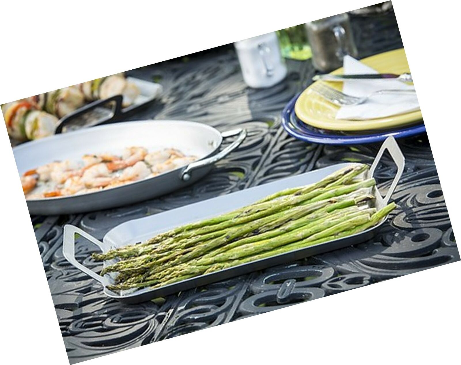 TableCraft 13.5" Stainless Steel Grilling Pan with Handles | Great for Outdoo...
