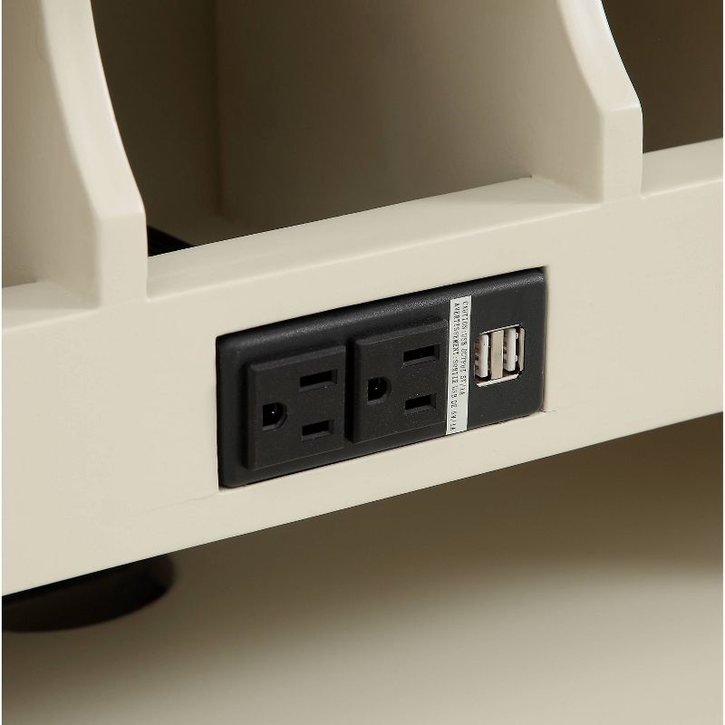 Milam 2 Door 1 Drawer Drop Lid Cabinet with Power Cream - Treasure Trove Accents