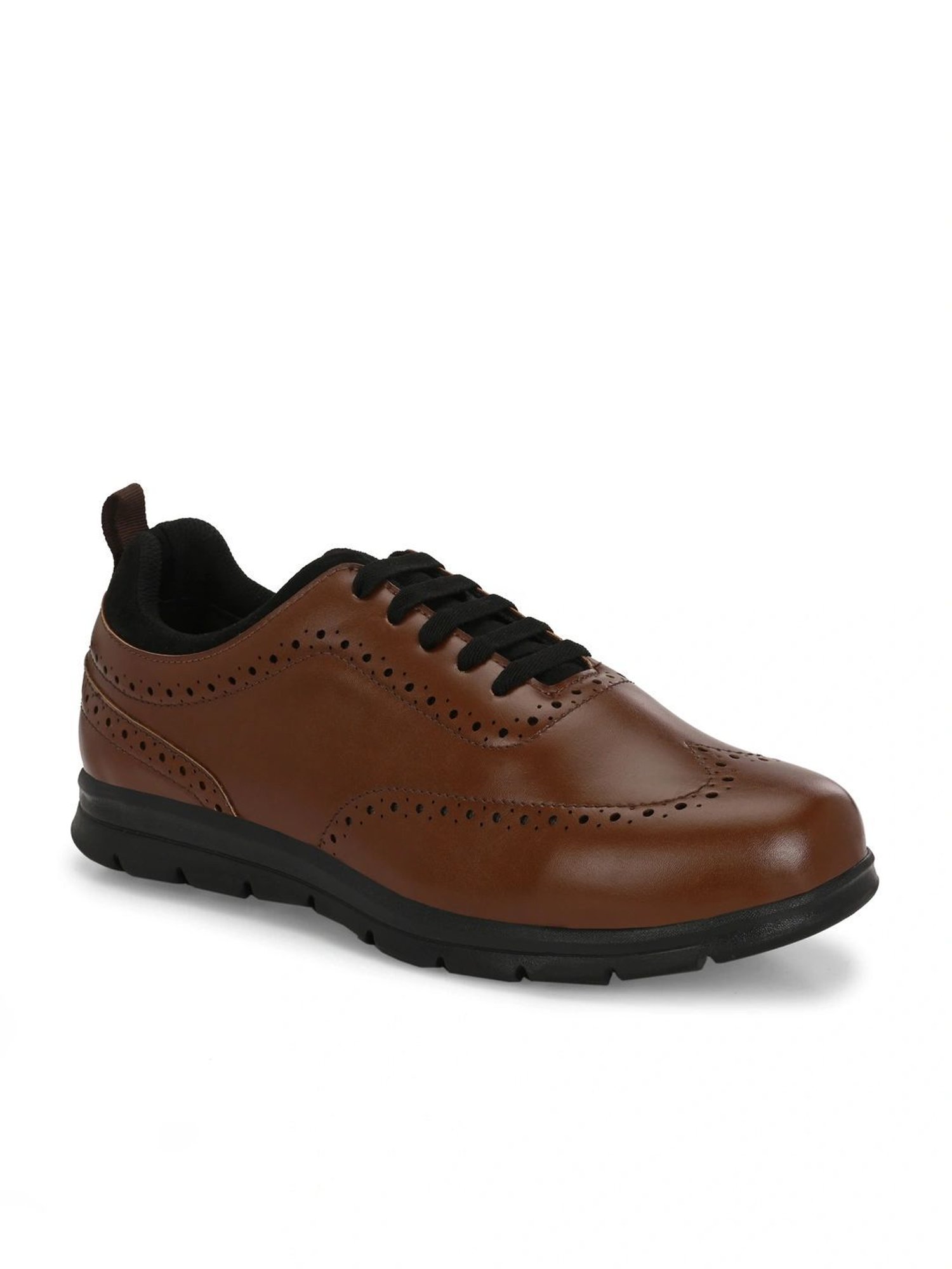Hoversole Men's Cipher Tan & Black Brogue Shoes
