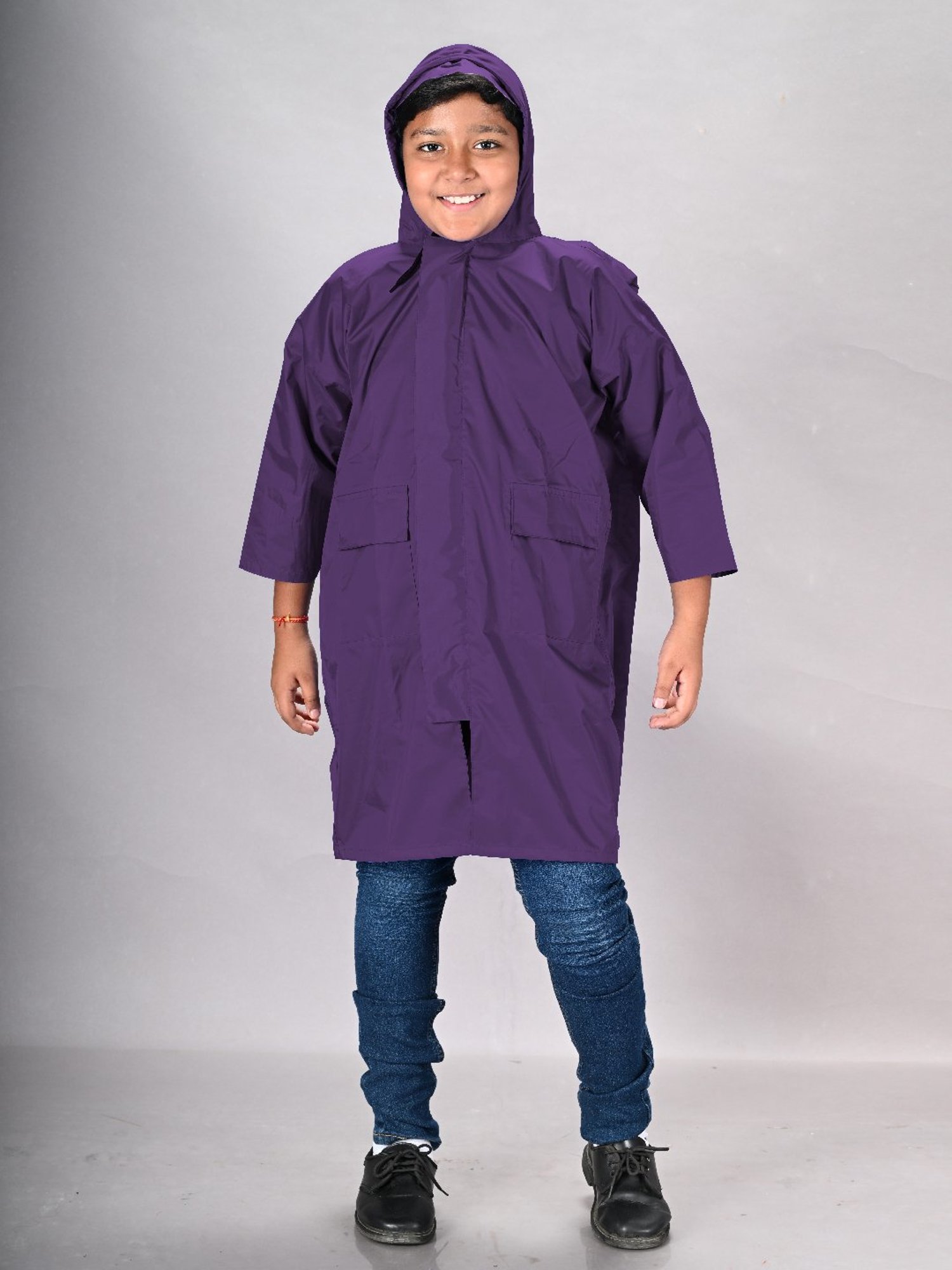 Little Surprise Box Kids Pink Printed Full Sleeves Raincoat