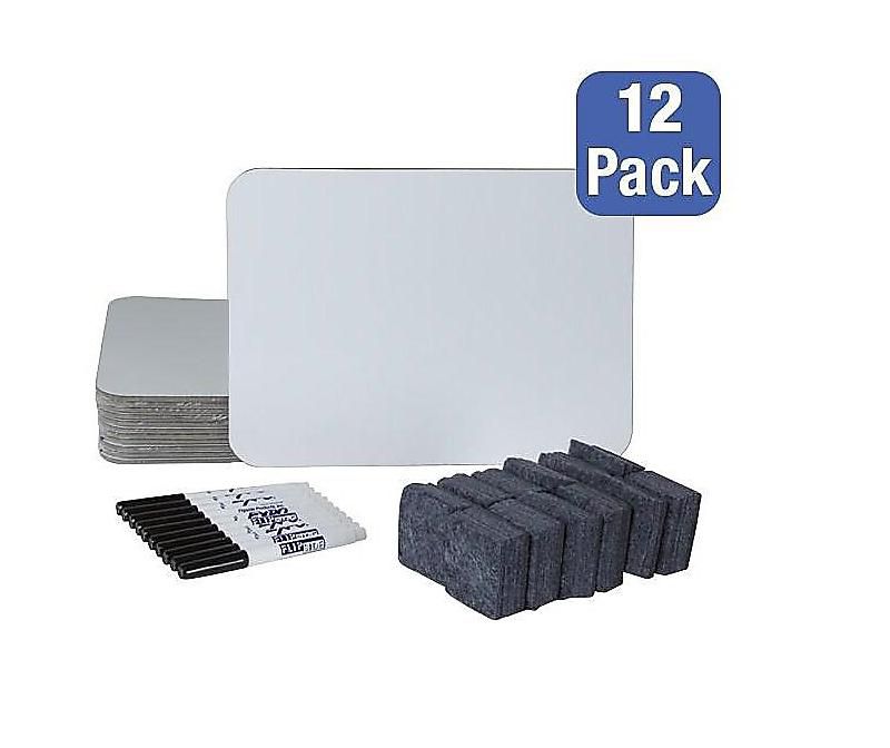 Flipside Dry-Erase Board 9"x12" 12/PK White 21004