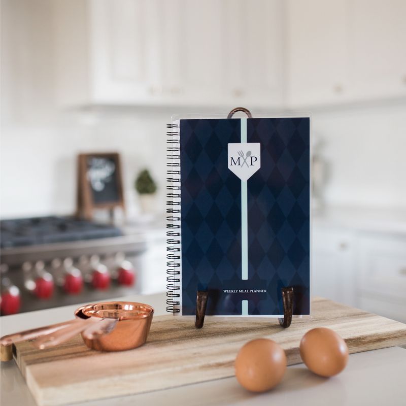 Undated Weekly Meal Planner 8.5" x 5.5" Navy- Kahootie Co