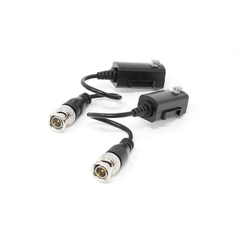 Pairs CCTV Balun for BNC Video Transmission via Cat 5e / Cat 6, Support 4K Video with Built-in Transient Voltage Surge Protection Pairs