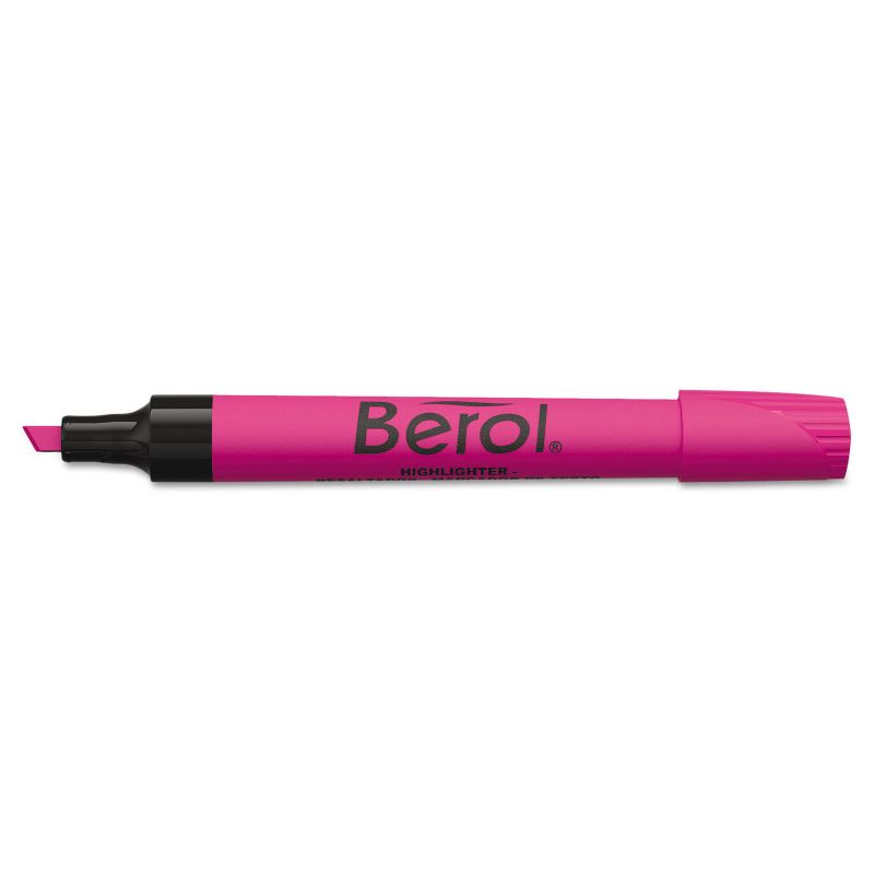 Berol 4009 Highlighter Chisel Tip Pink Dozen 64327