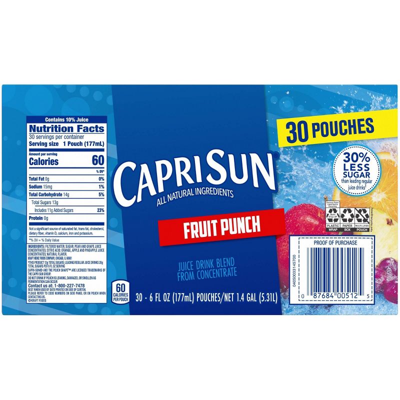 Capri Sun Fruit Punch Value Pack - 30pk/6 fl oz Pouches