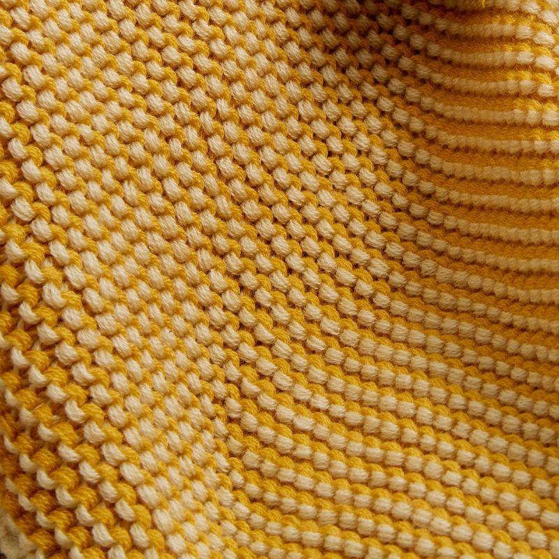 50"x60" Throw Blanket with Pom-Poms Ochre - Patina Vie