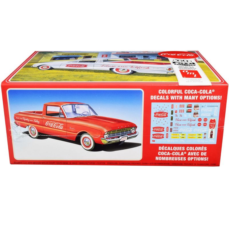 Skill 3 Model Kit 1960 Ford Ranchero with Vintage Ice Chest and Two Bottle Crates "Coca-Cola" 1/25 Scale Model by AMT