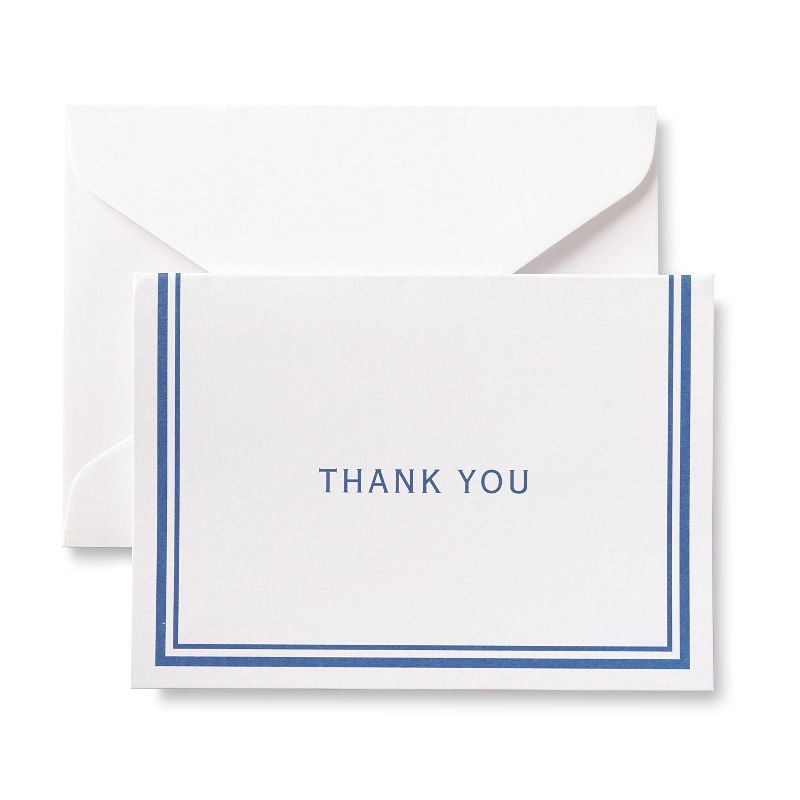 50ct Blue Bordered Thank You Cards
