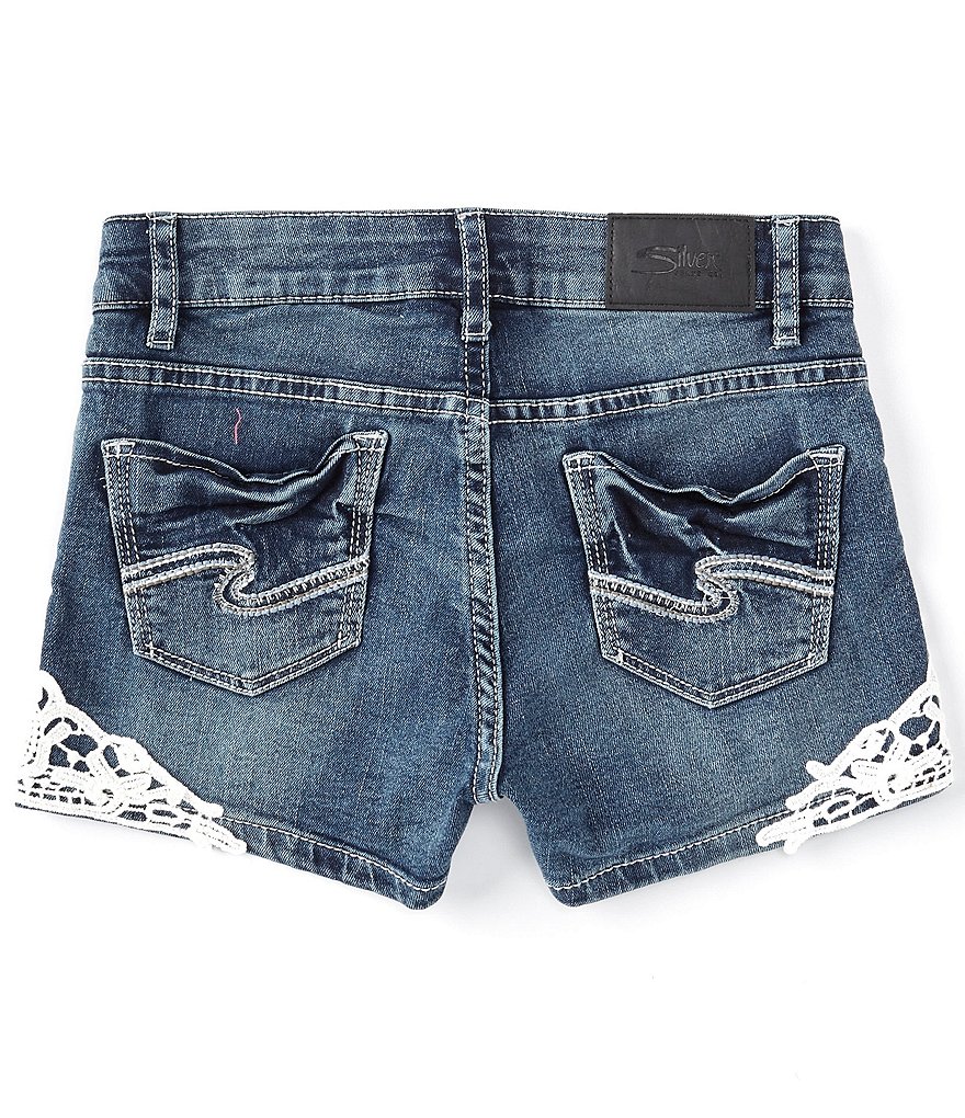 Silver Jeans Co. Big Girls 7-16 Crochet-Hem Denim Shorts