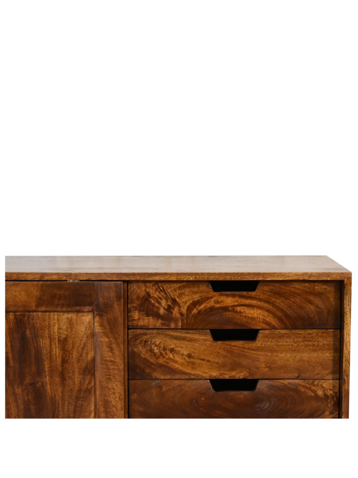 Artisan Furniture Chestnut Sliding Brown Wood Cabinet