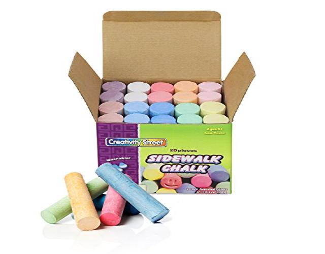 Chenille Kraft Sidewalk Chalk Washable/Nontoxic 20 Pc 4"x1" Assorted 1700