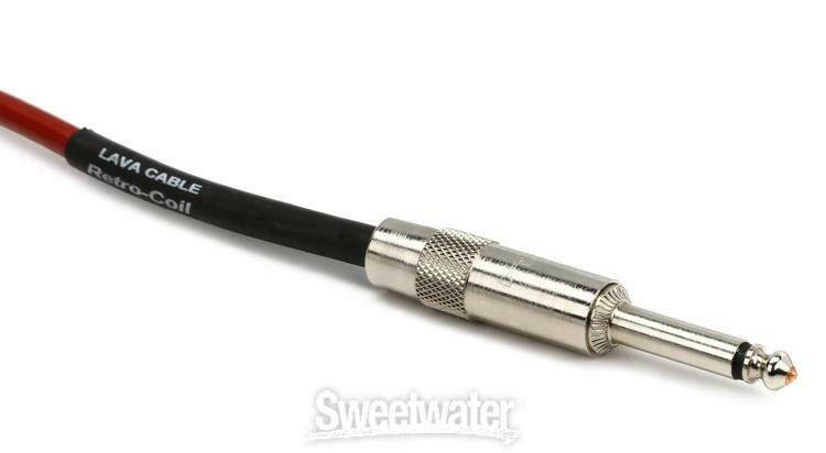 Lava Cable Retro Coil Instrument Cable Metallic Red, 20' Angled-Straight