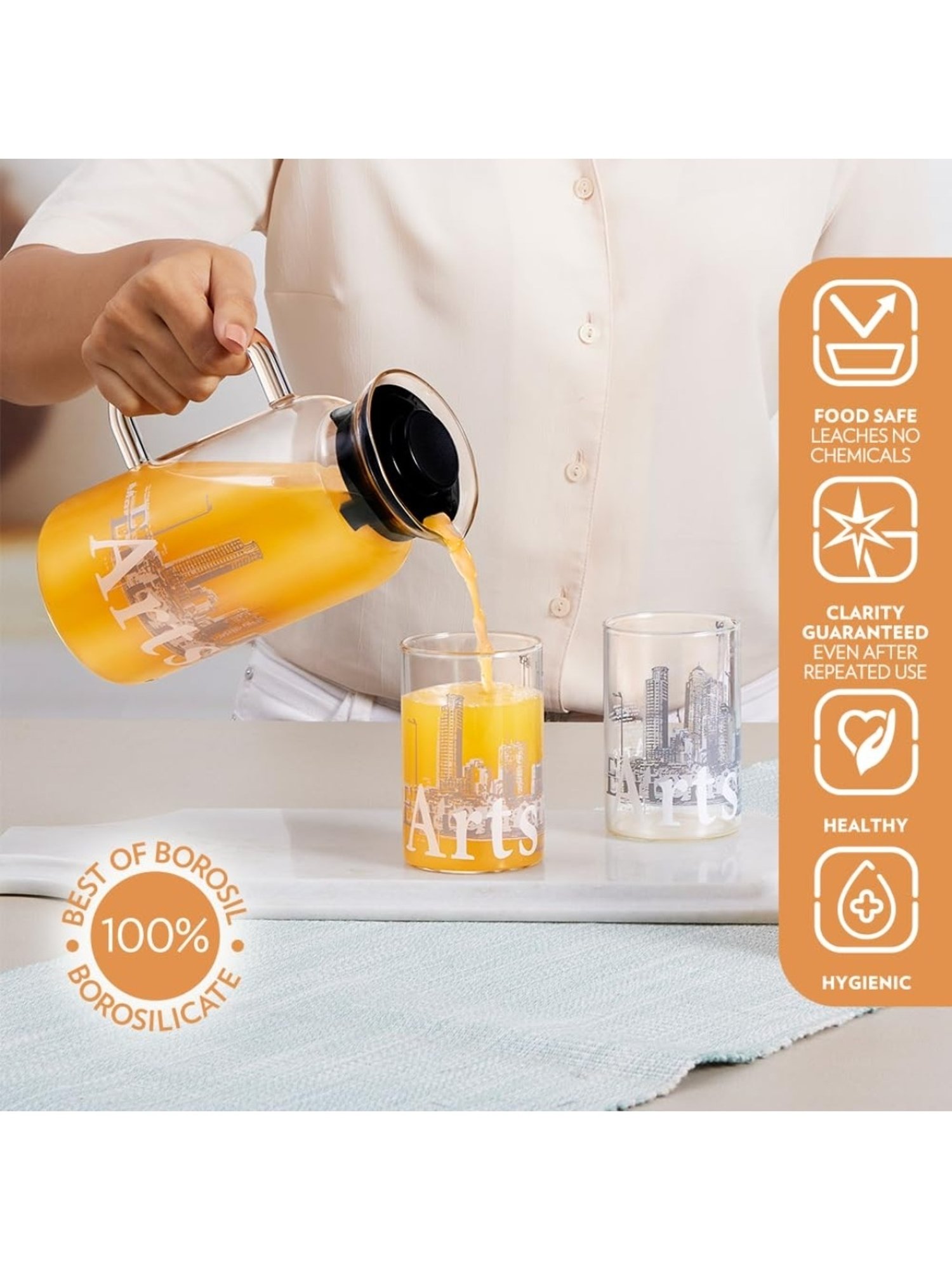 Borosil Silver Stainless Steel Wonder Jug (5700 ML)