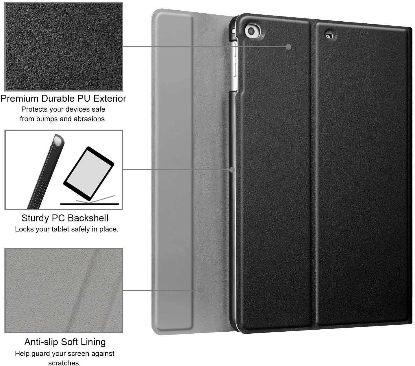 Fintie Keyboard Case for iPad 9.7 2018/2017 / iPad Air 2 / iPad Air - Slim Shell Stand Cover w/Magnetically Detachable Wireless Bluetooth Keyboard for iPad 6th / 5th Gen, Black