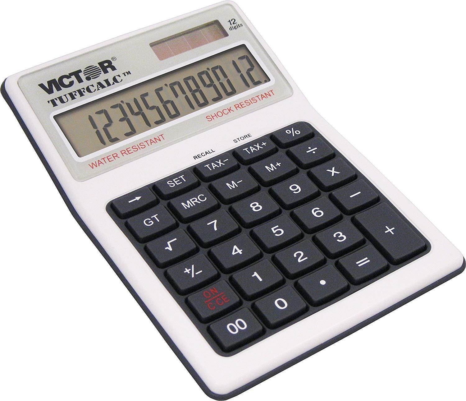 Victor 99901 TUFFCALC Calculator, Shock and Water Resistant, Perfect for Restaurants, Construction Sites, and More