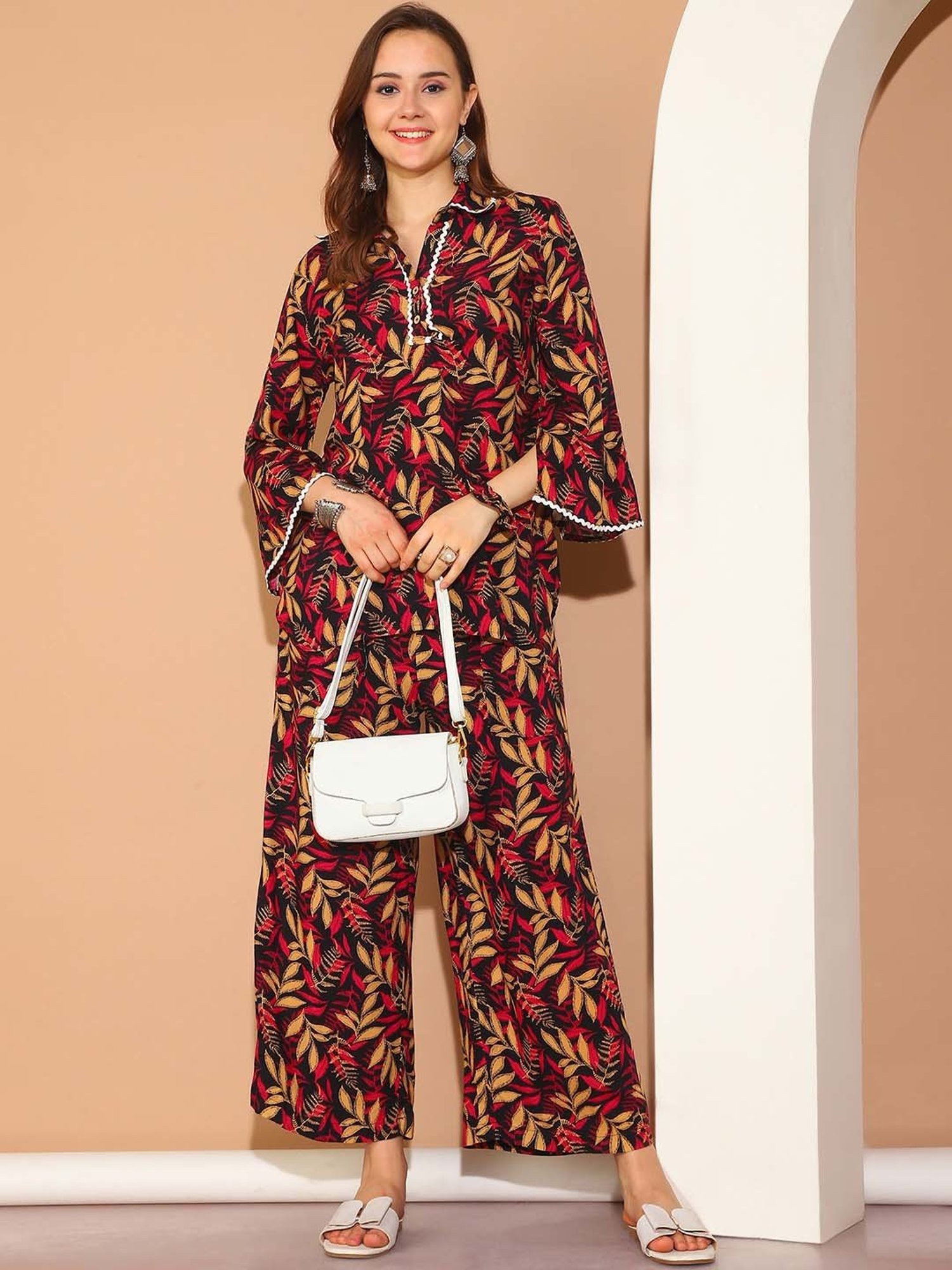 Moms Maternity Black Tunic Palazzo Set