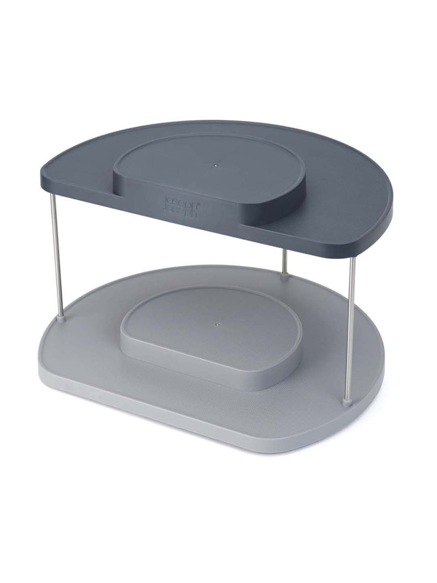 Joseph Joseph Grey Polypropylene 3-Tier Shelf Organizer With Drawer For Cabinet