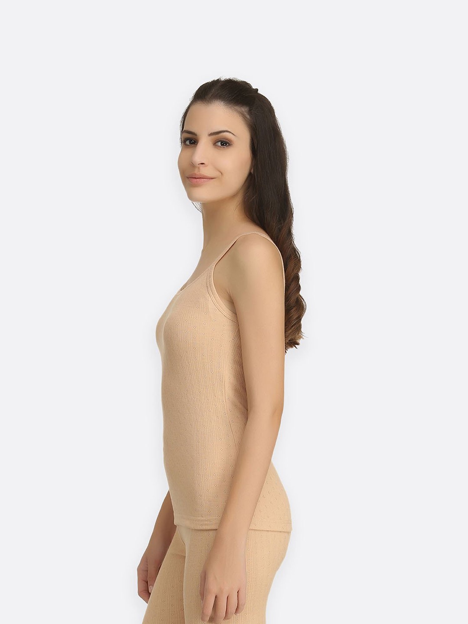 Kanvin Beige Thermal Camisole (Pack Of 2)