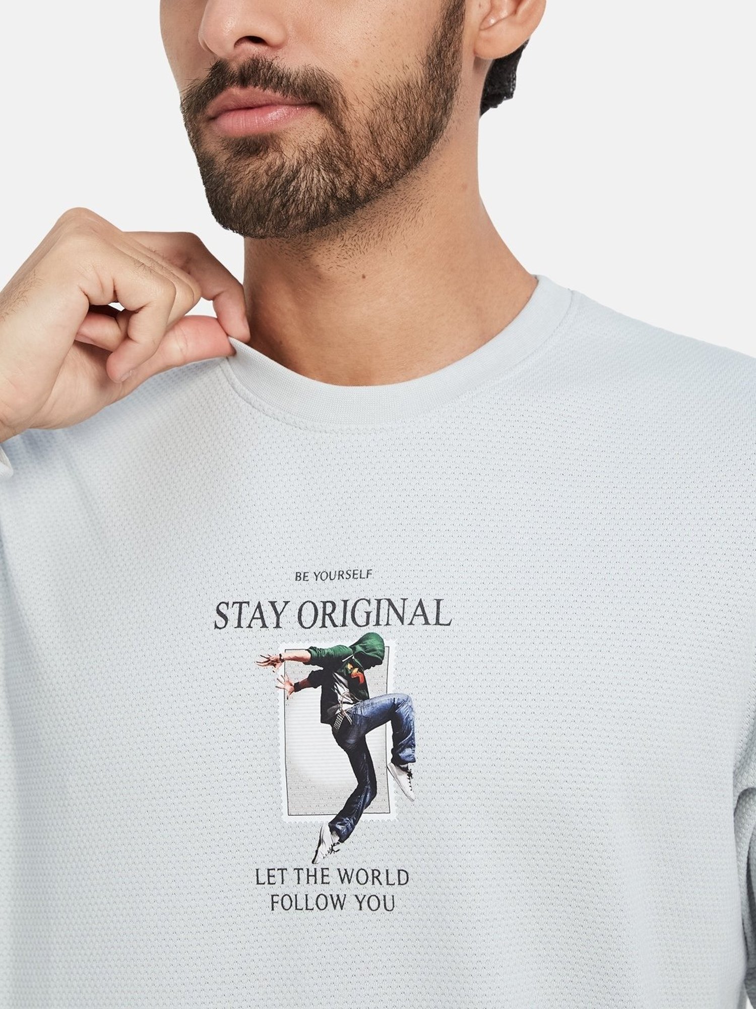 Octave Silver Regular Fit Printed Sweatshirt