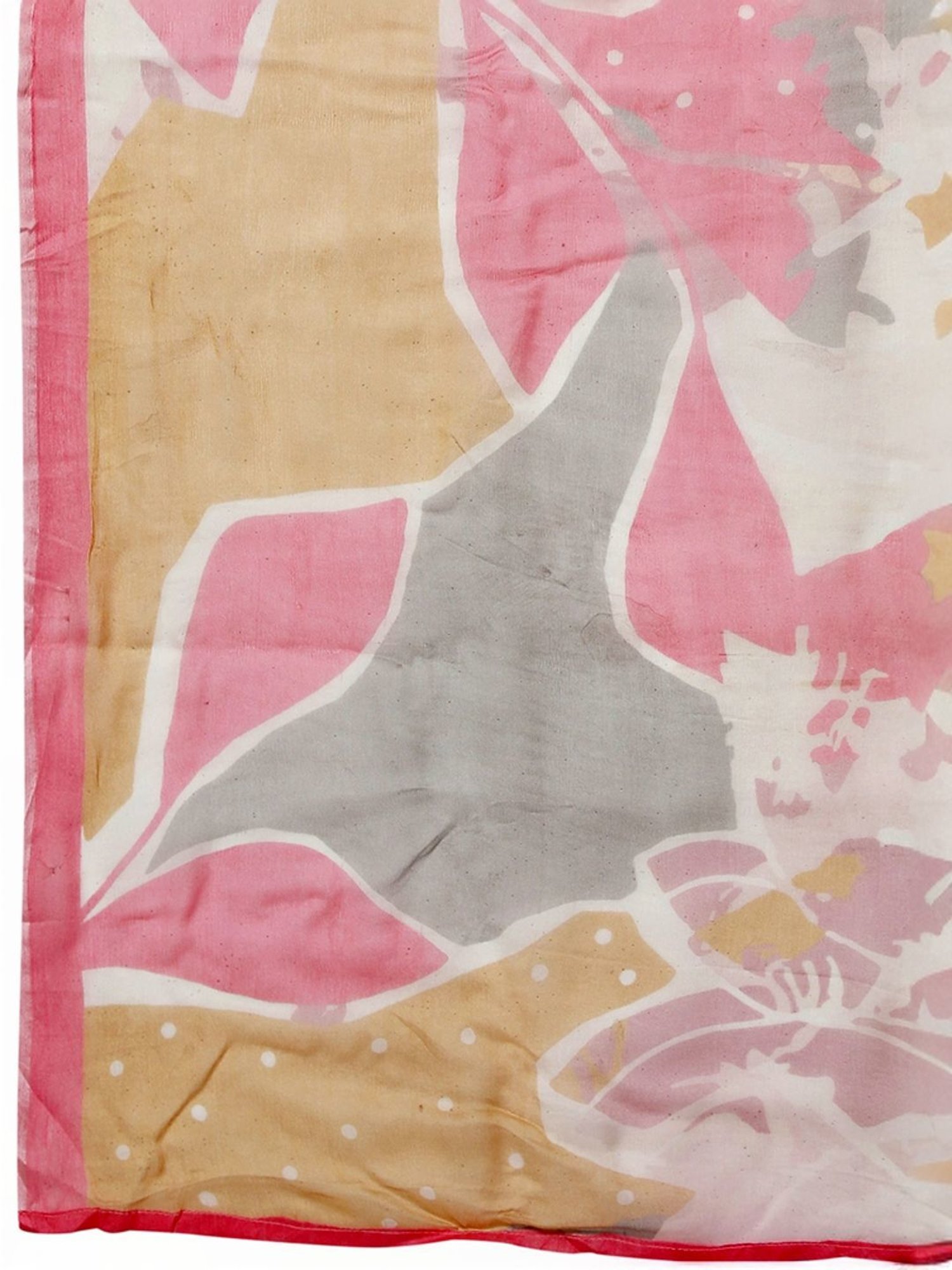 Stylee LIFESTYLE Pink Cotton Floral Print Unstitched Dress Material